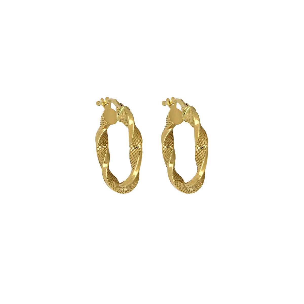 Orecchini a cerchio torchon puntinati oro giallo 18kt 3mm Ø 1,5cm