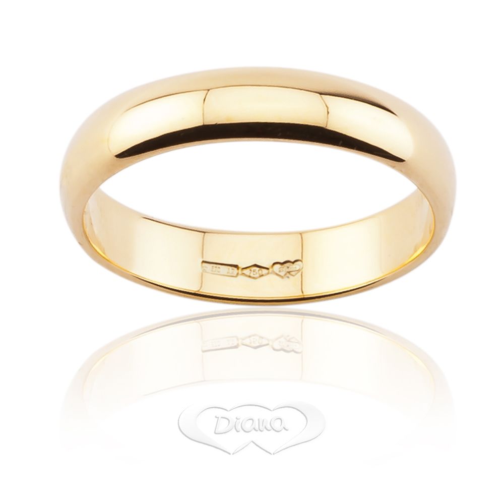 Fede classica F5L Ø 4,5mm in oro giallo 18kt