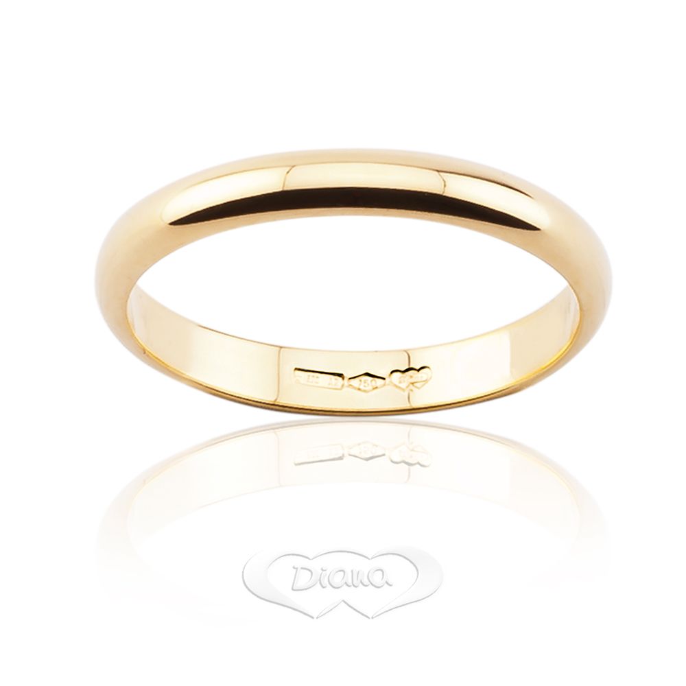 Fede classica F3N Ø 3mm in oro giallo 18kt