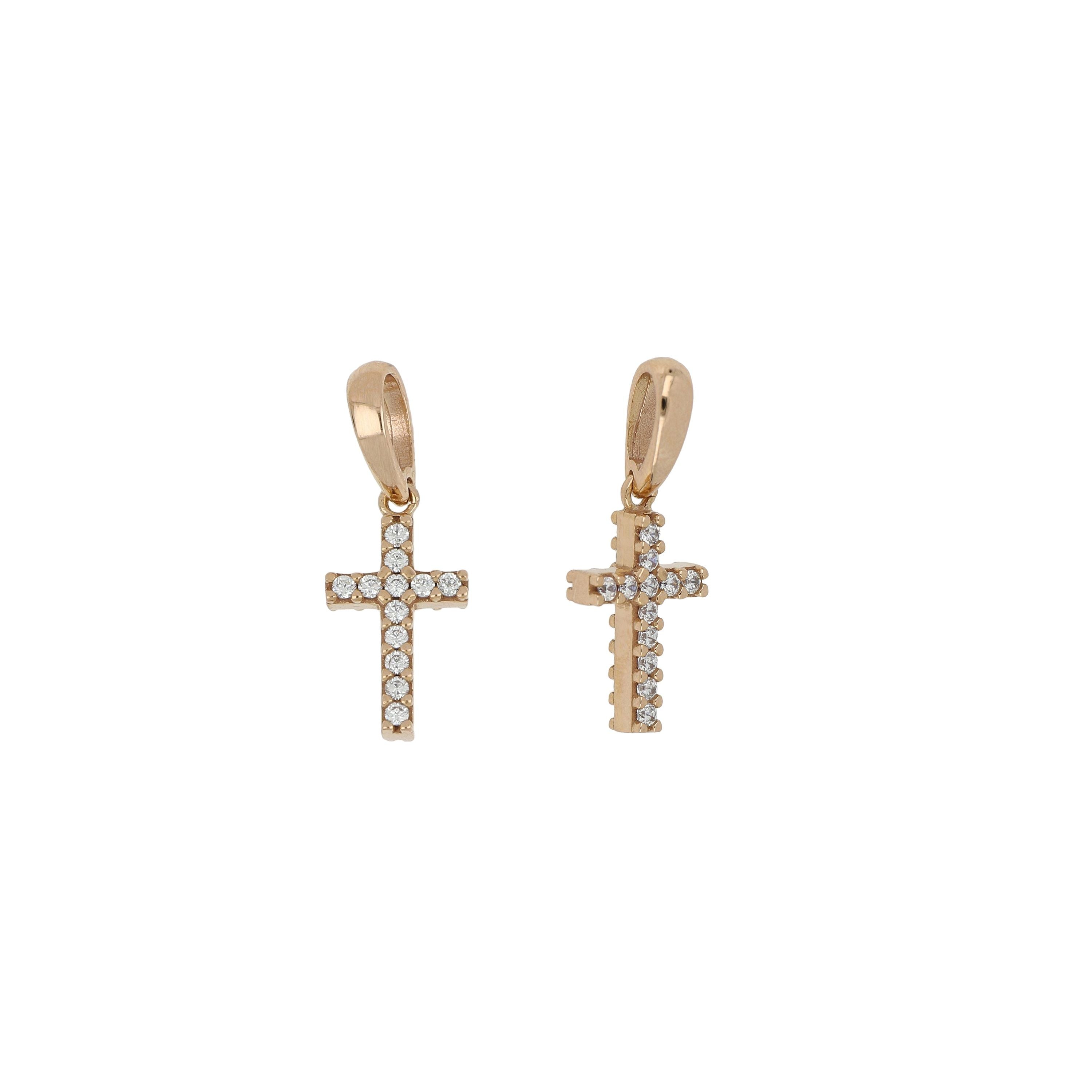 Croce con zirconi double face