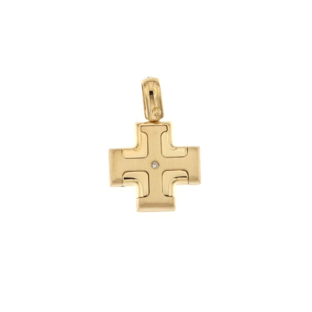 Croce scatolata con brillantino