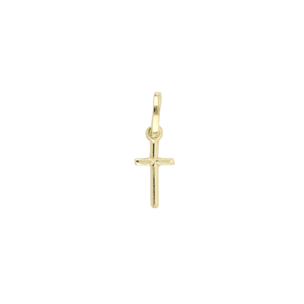 Colgante cruz maciza en oro amarillo 18k – 0,6x1 cm