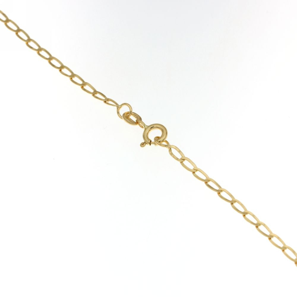 Pulsera barbada alargada hueca en oro amarillo 18k – 20 cm