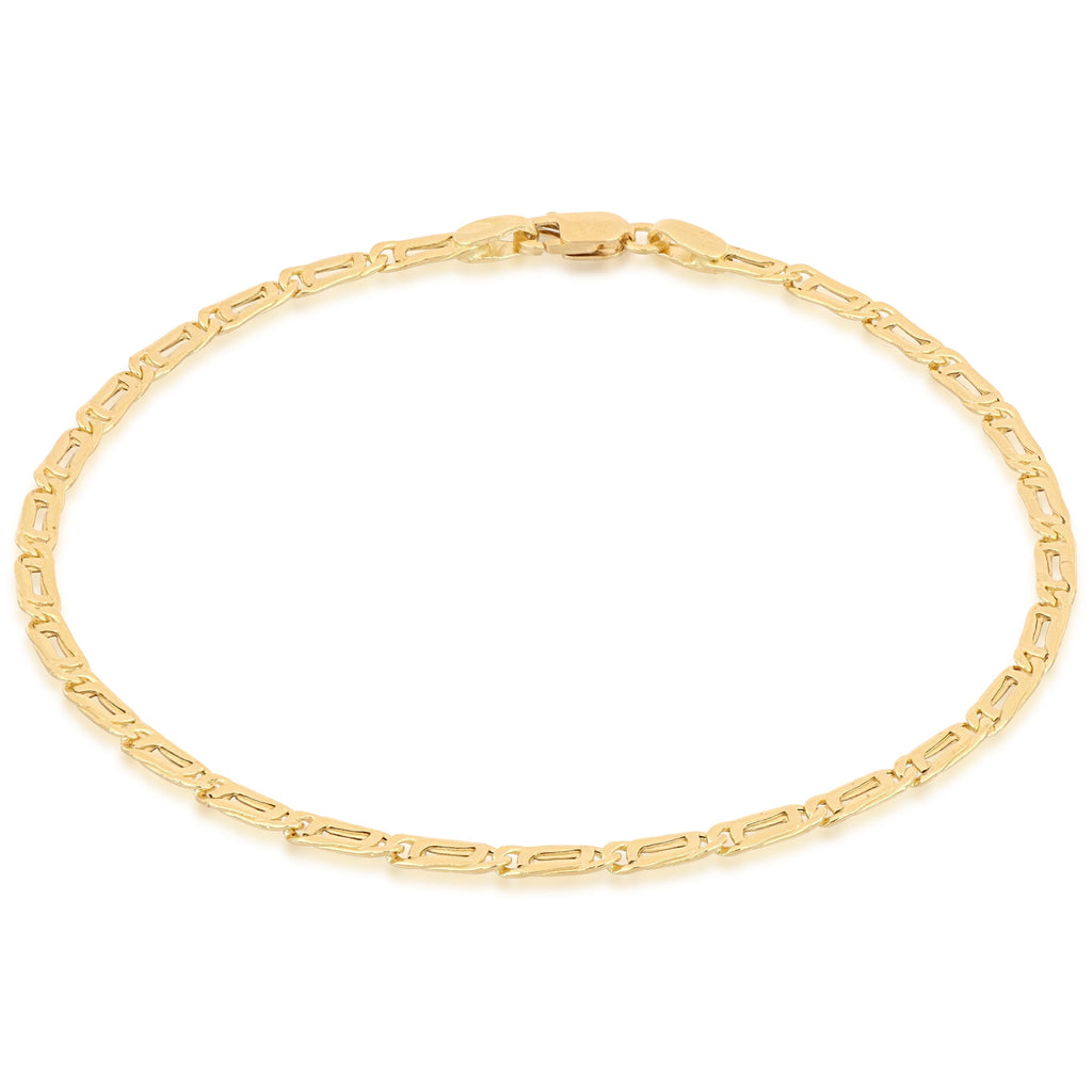 Pulsera ojo de perdiz hueca en oro amarillo 18k – 2,5 mm, 21 cm