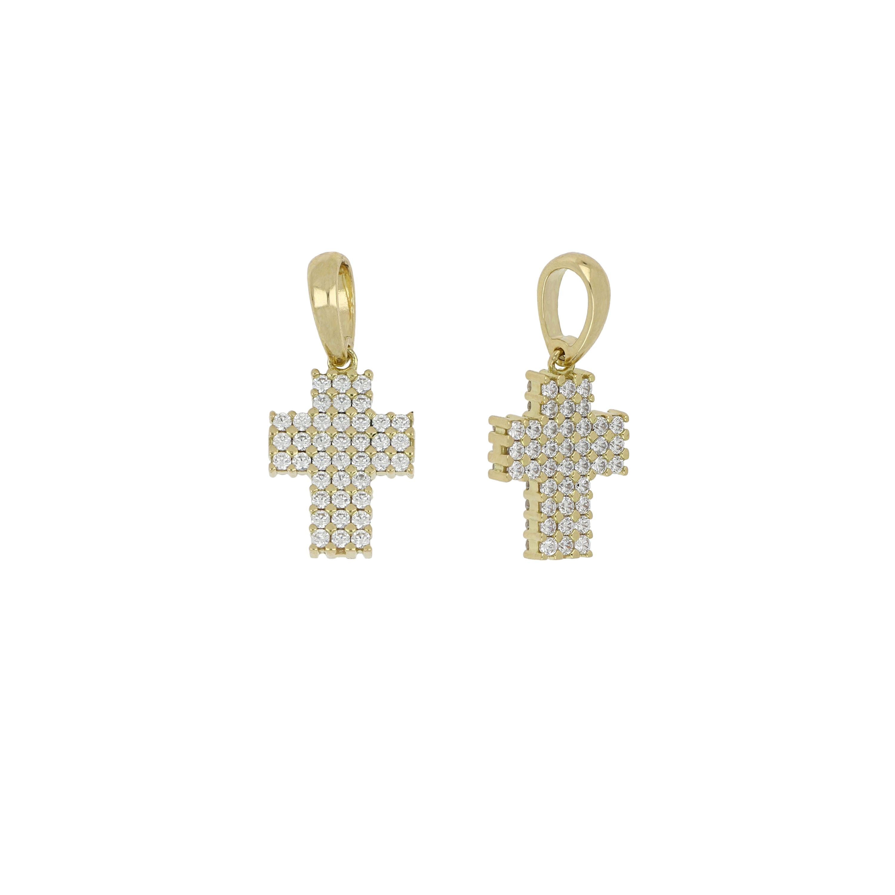 Double-sided cross with zircons