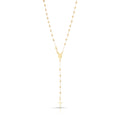 Rosario a Y con Madonna Miracolosa oro giallo 18kt grani 2,5mm 45cm