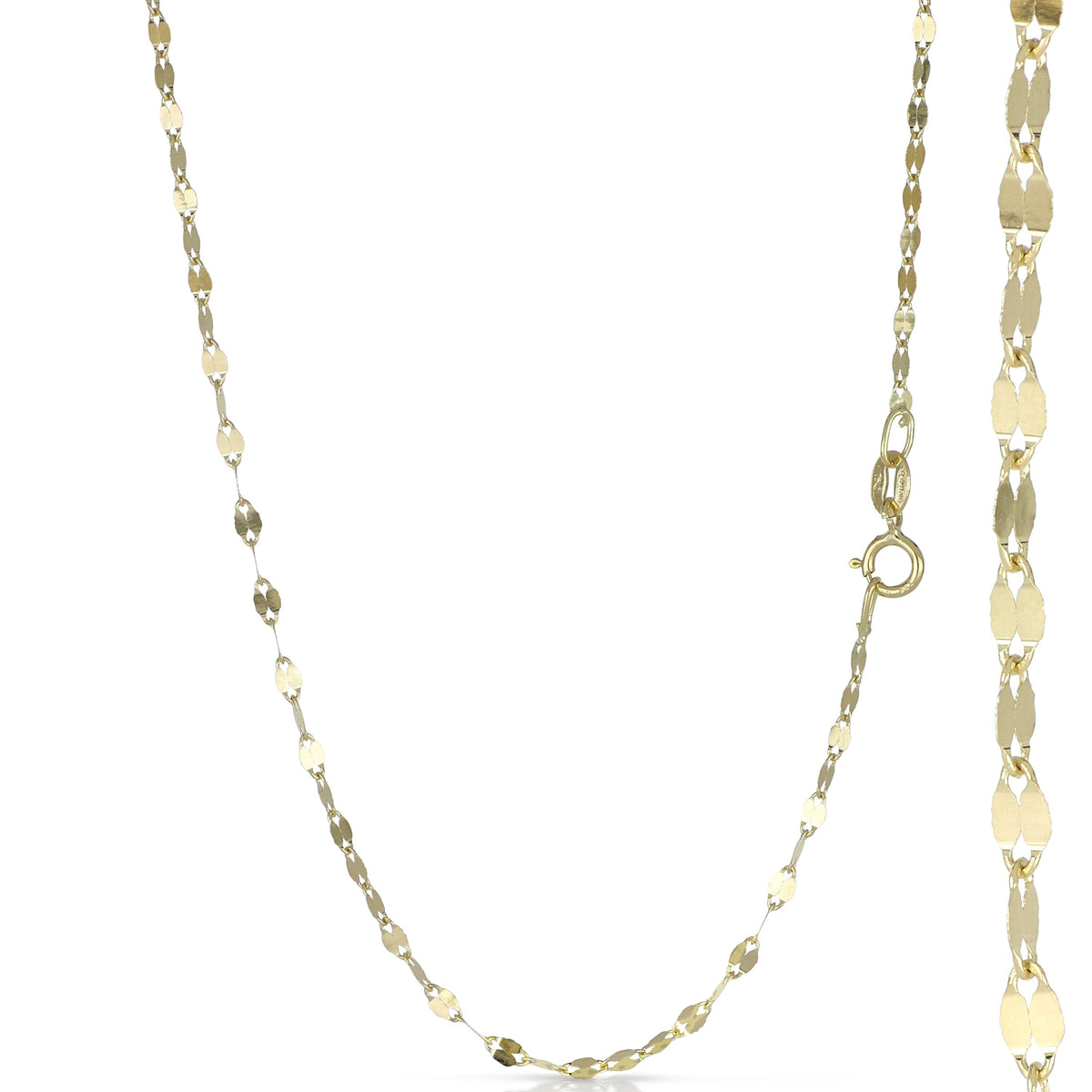 Catena fogliolina oro giallo 18kt 45cm mis. 1 inclusa
