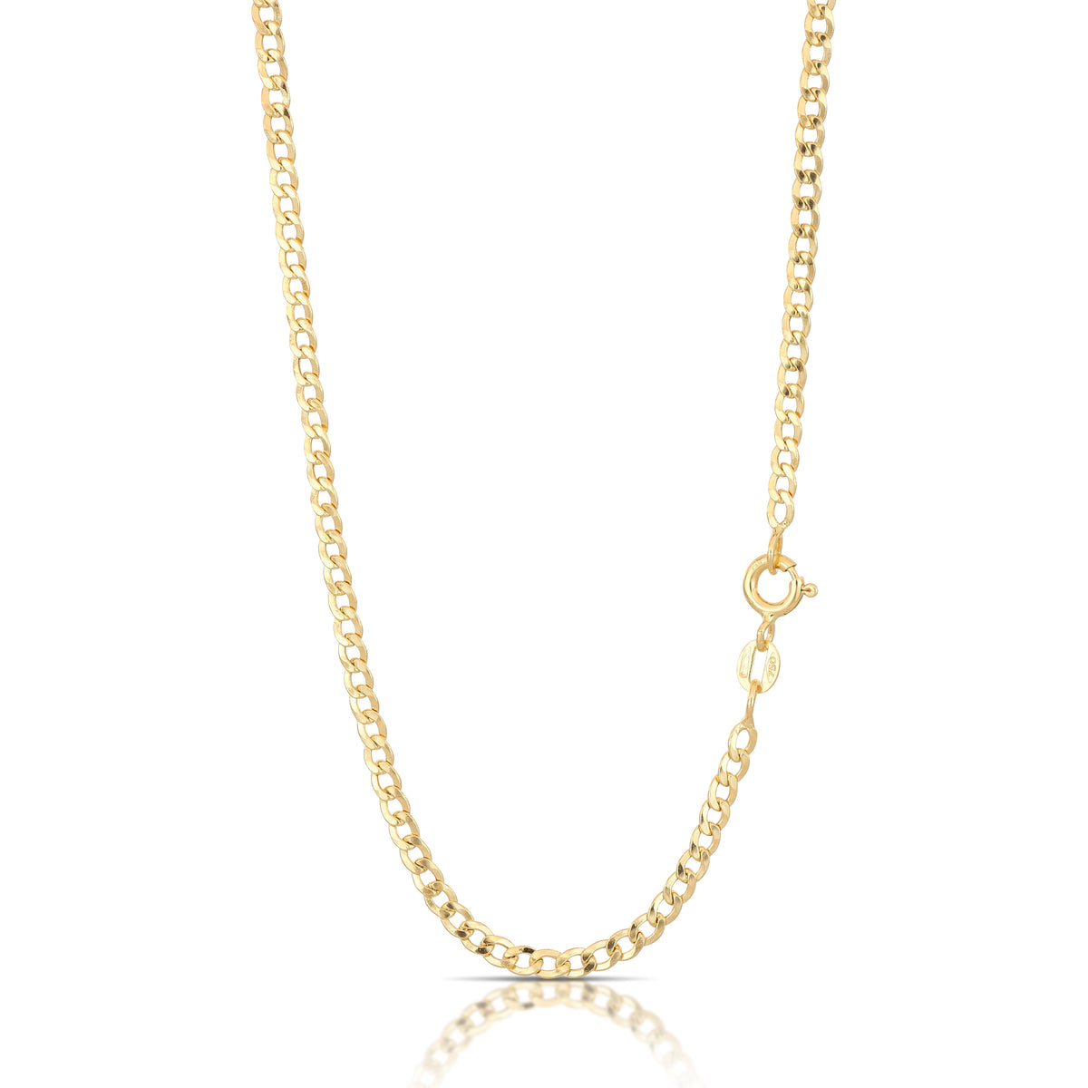 Catena grumetta piatta vuota oro giallo 18kt 3mm
