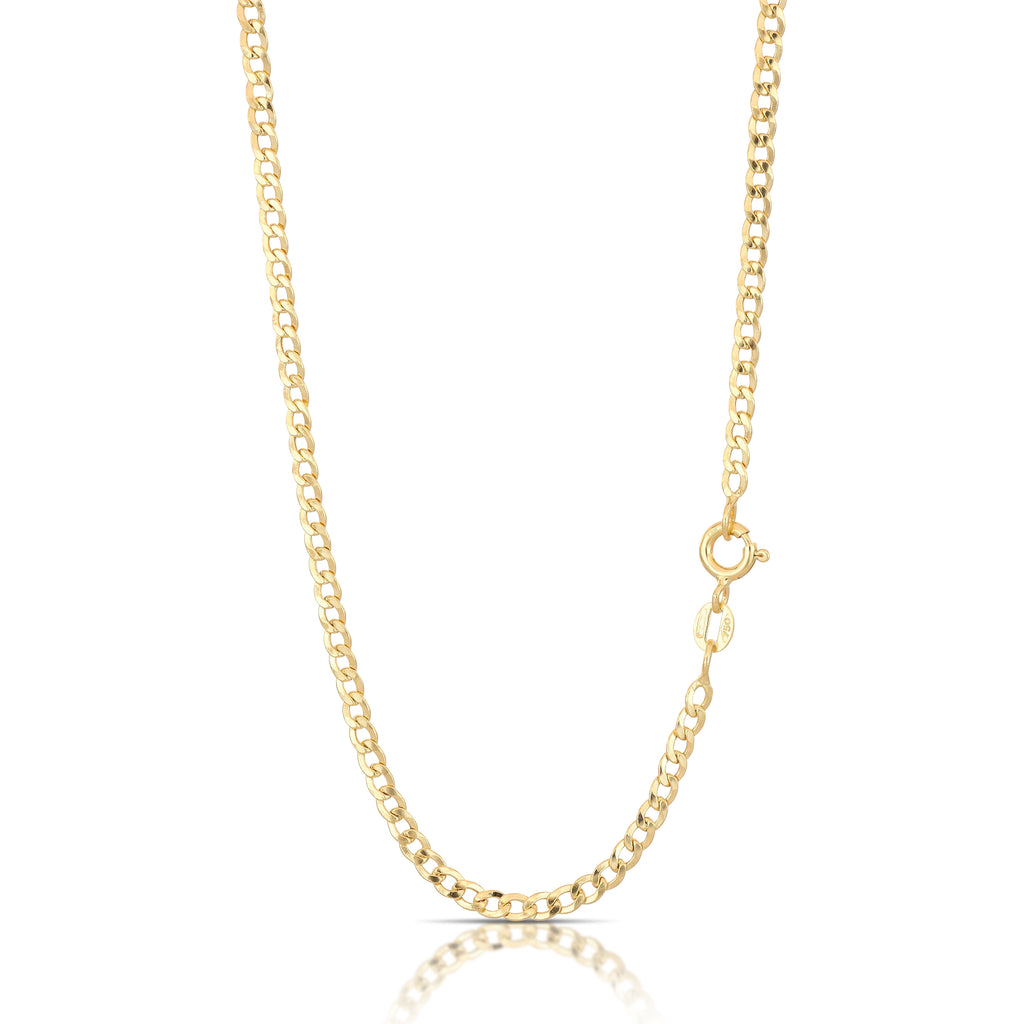 Catena grumetta piatta vuota oro giallo 18kt 3mm 60cm