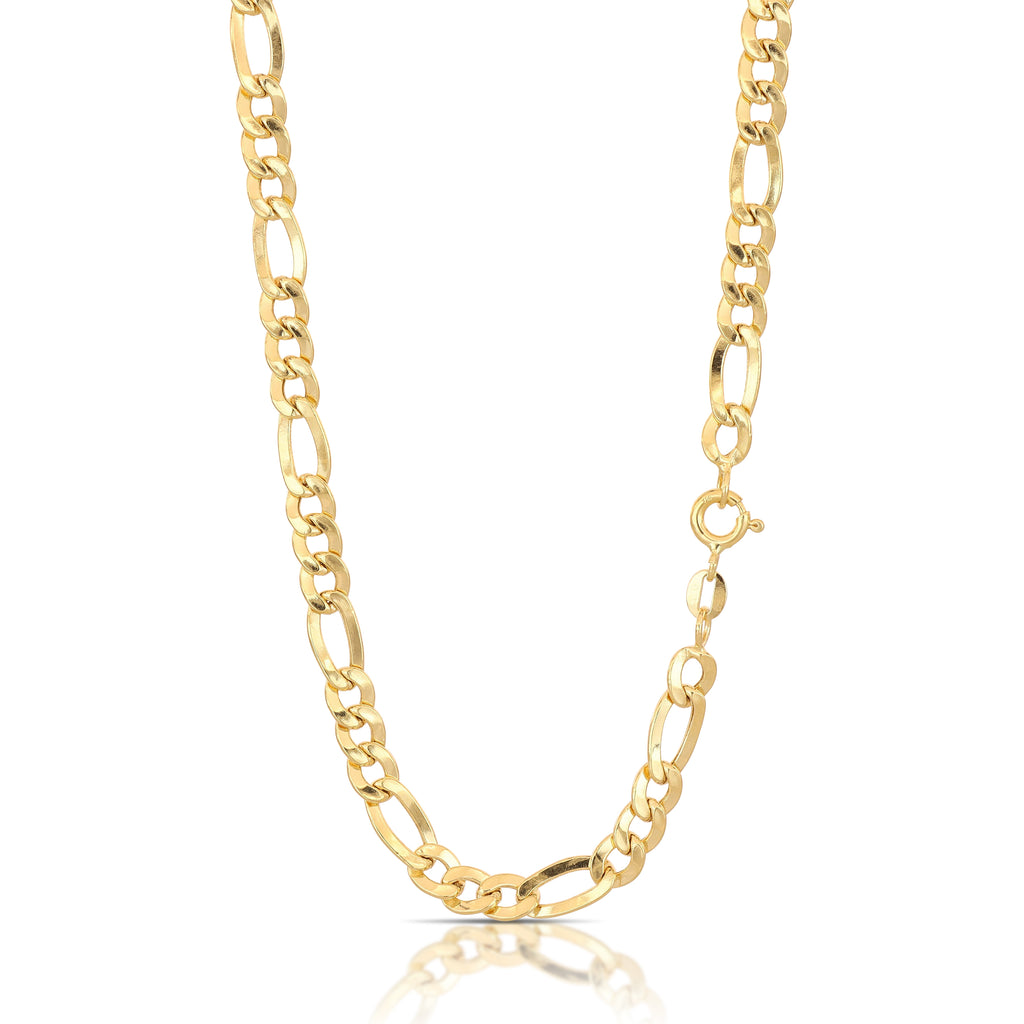 Catena figaro 3+1 vuota oro giallo 18kt 5,5mm