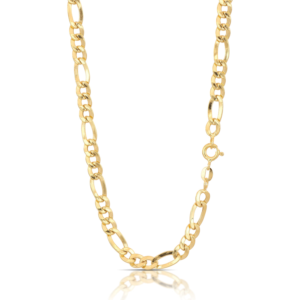 Catena figaro 3+1 vuota oro giallo 18kt 5,5mm