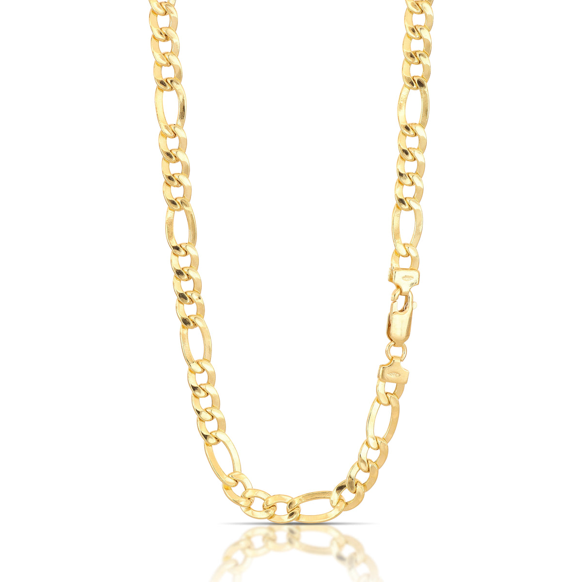 Catena figaro 3+1 vuota oro giallo 18kt 6mm