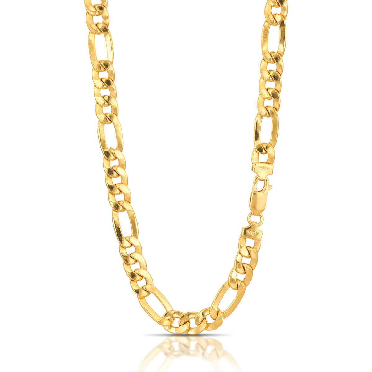 Catena figaro 3+1 vuota oro giallo 18kt 6,5mm