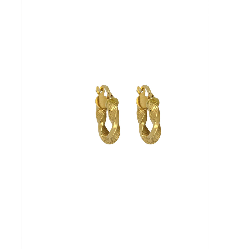 Orecchini a cerchio torchon puntinati oro giallo 18kt 3mm Ø 0,8cm