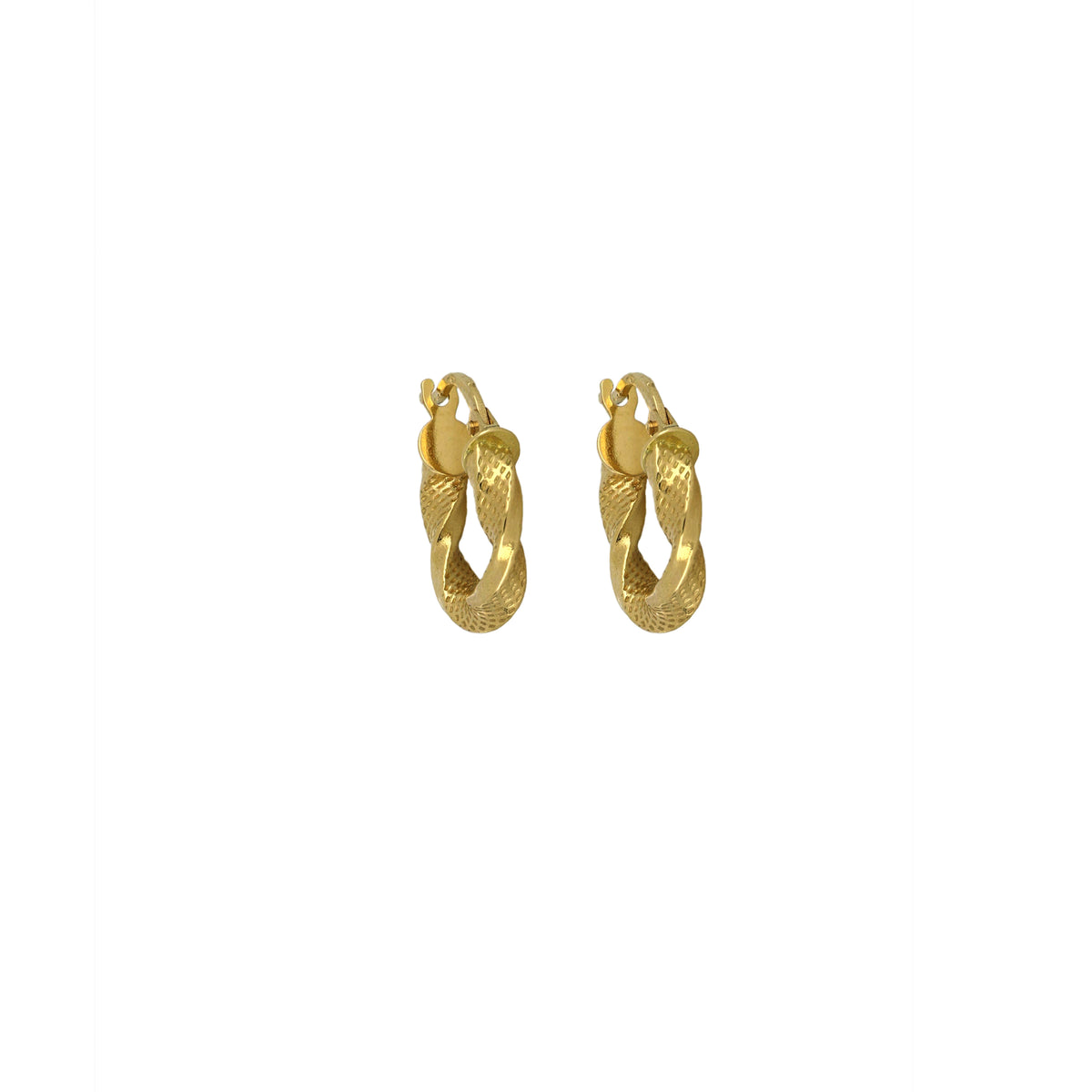Orecchini a cerchio torchon puntinati oro giallo 18kt 3mm Ø 0,8cm