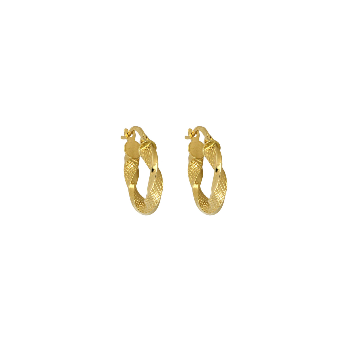 Orecchini a cerchio torchon puntinati oro giallo 18kt 3mm Ø 1cm