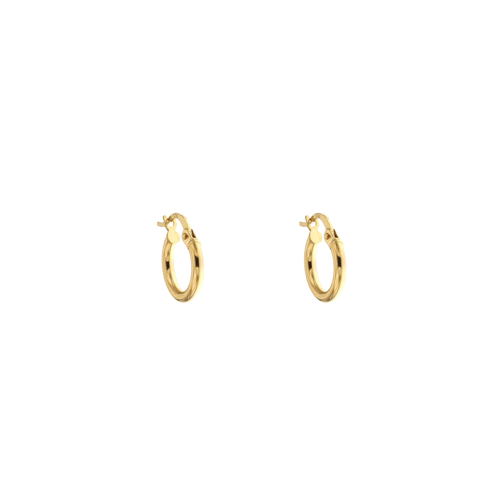 Orecchini a cerchio canna tonda 2mm oro giallo 18kt Ø 0,8cm