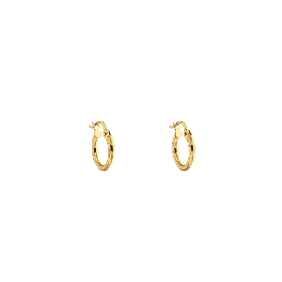 Orecchini a cerchio canna tonda 2mm oro giallo 18kt Ø 0,8cm