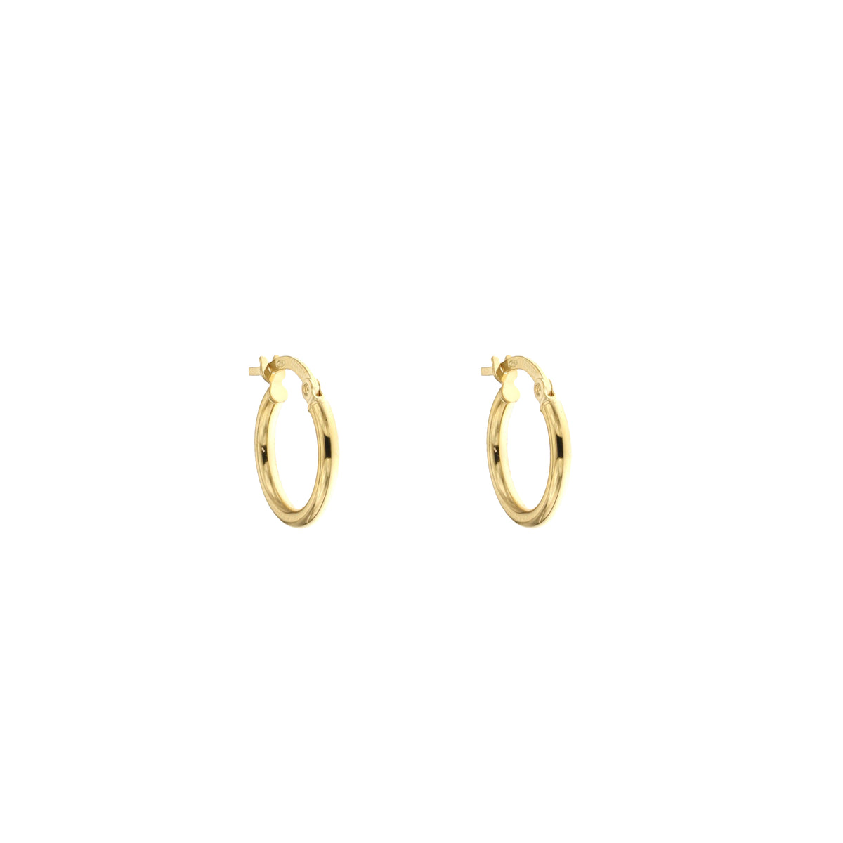 Orecchini a cerchio canna tonda 2mm oro giallo 18kt Ø 1cm
