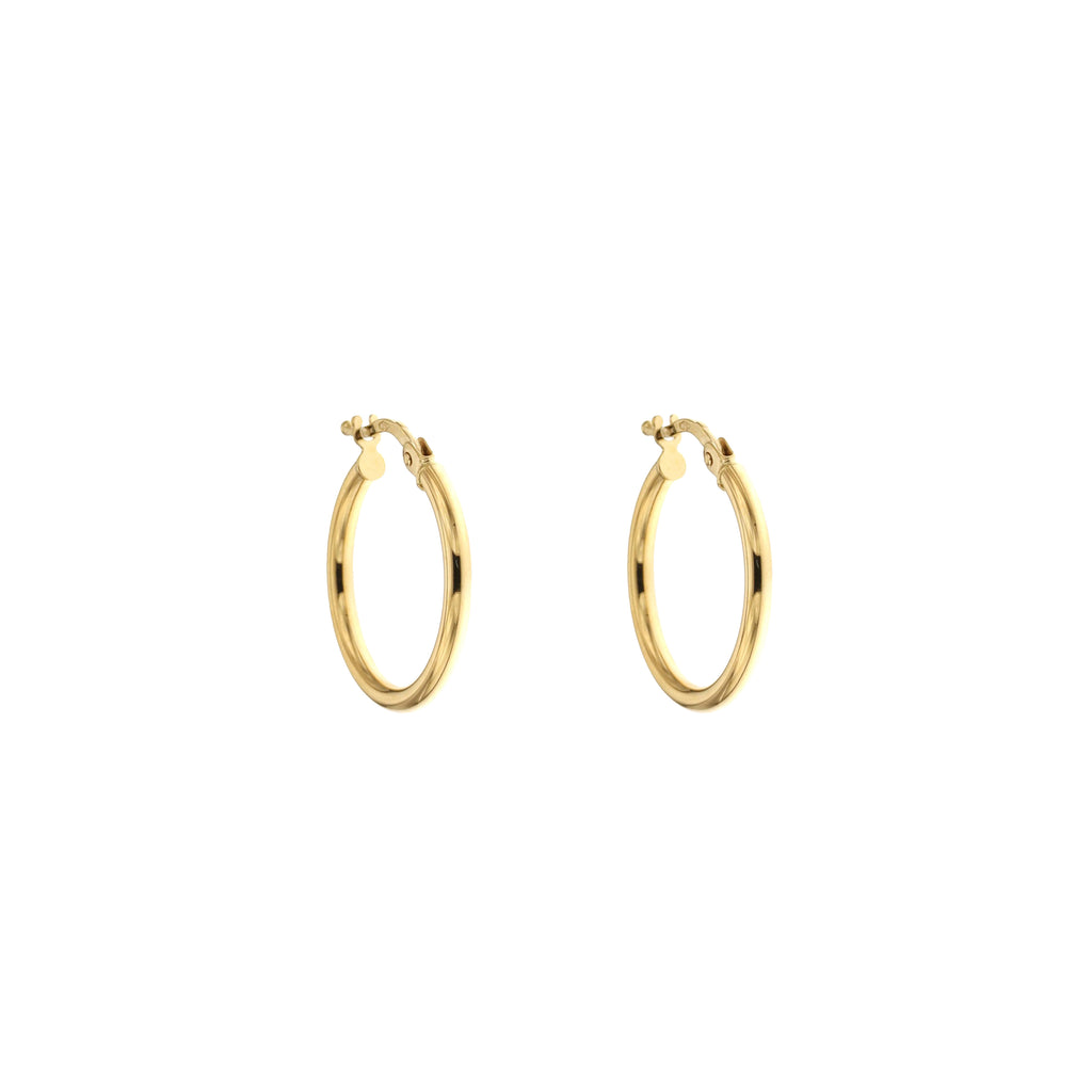 Orecchini a cerchio canna tonda 2mm oro giallo 18kt Ø 1,5cm