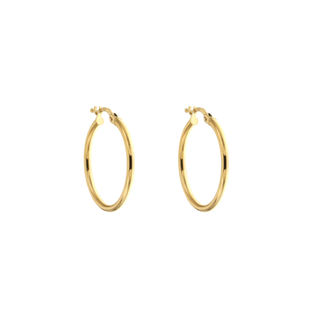 Orecchini a cerchio canna tonda 2mm oro giallo 18kt Ø 2cm