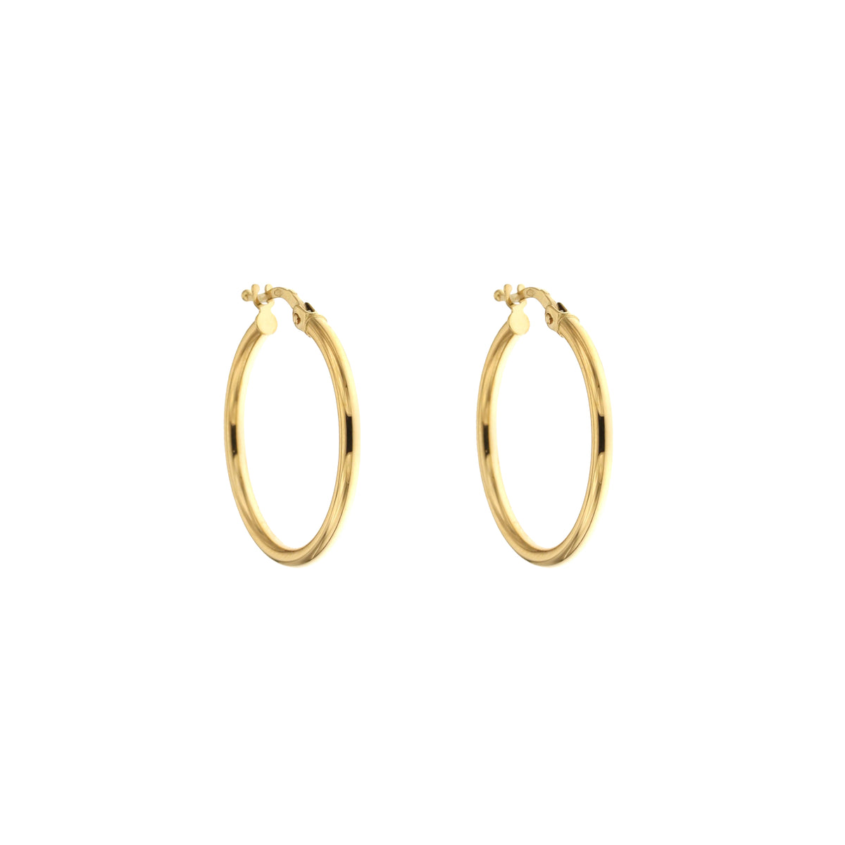 Orecchini a cerchio canna tonda 2mm oro giallo 18kt Ø 2cm