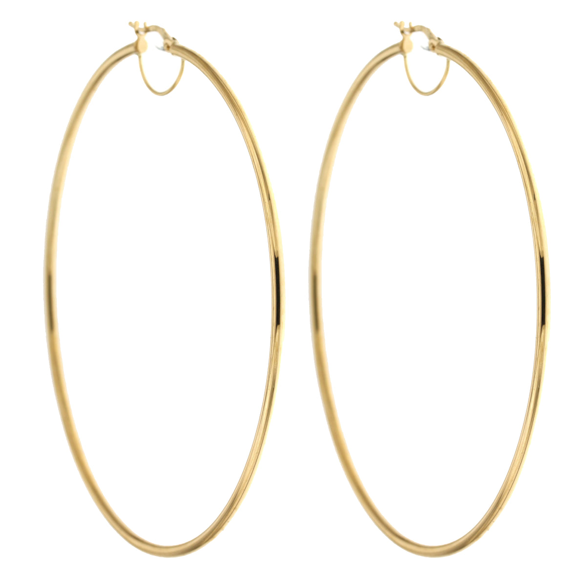 Orecchini a cerchio canna tonda 2mm oro giallo 18kt Ø 7cm