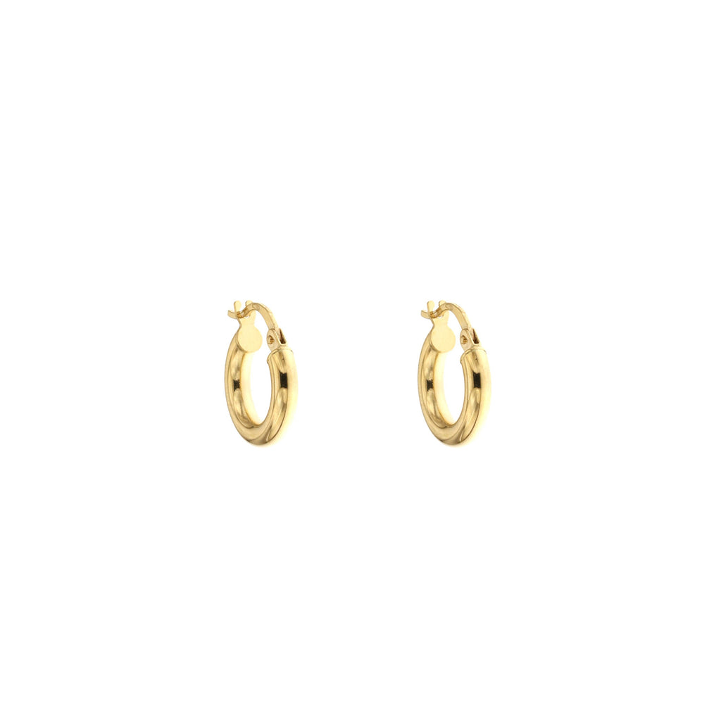 Orecchini a cerchio canna tonda 3mm oro giallo 18kt Ø 0,8cm