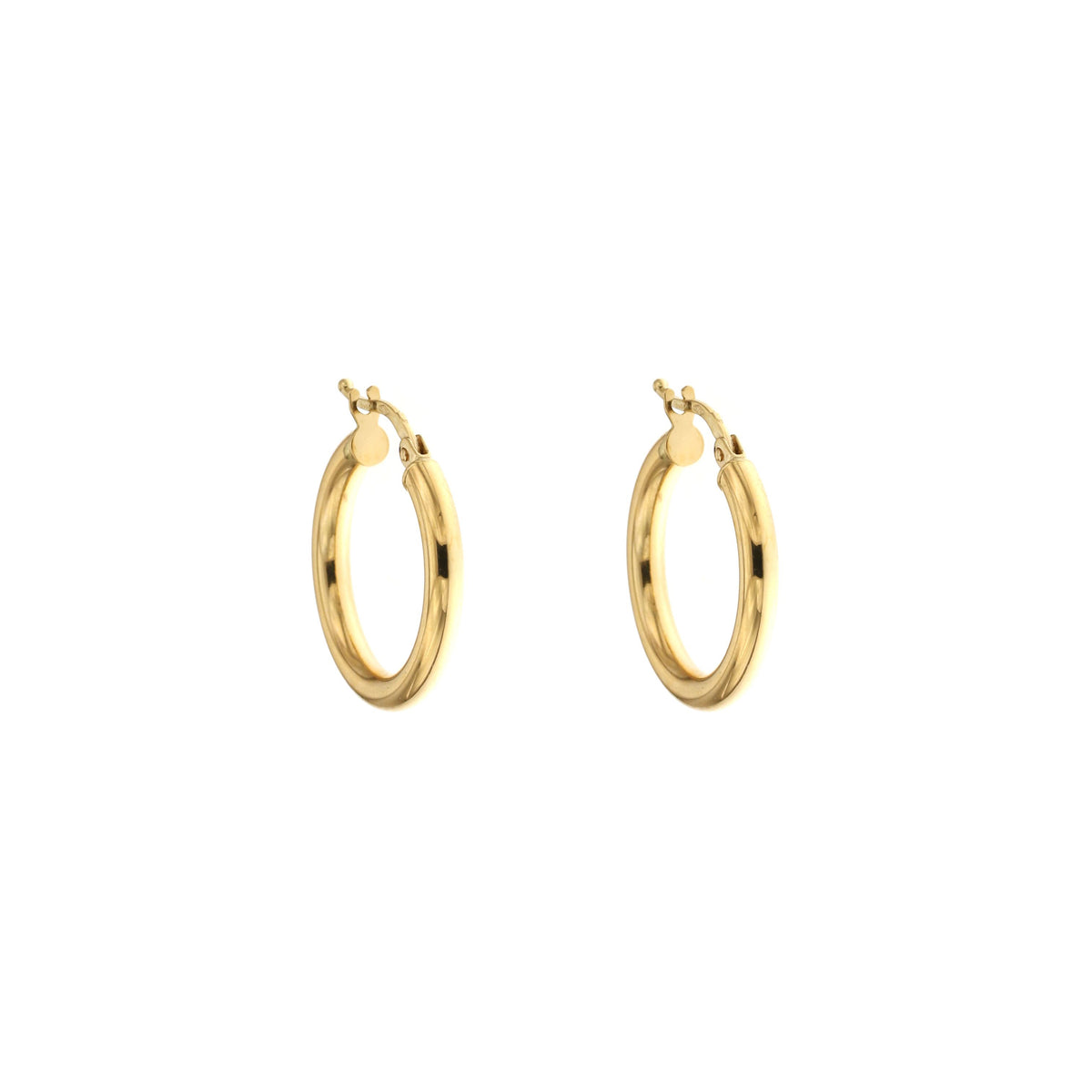 Orecchini a cerchio canna tonda 3mm oro giallo 18kt Ø 1,5cm