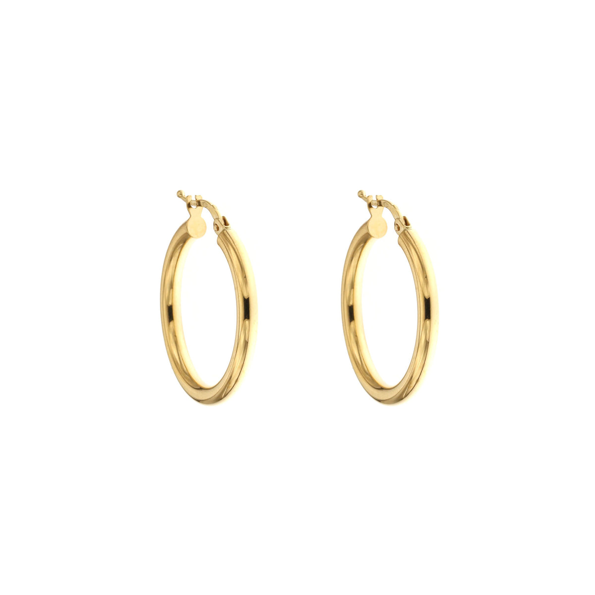 Orecchini a cerchio canna tonda 3mm oro giallo 18kt Ø 2cm