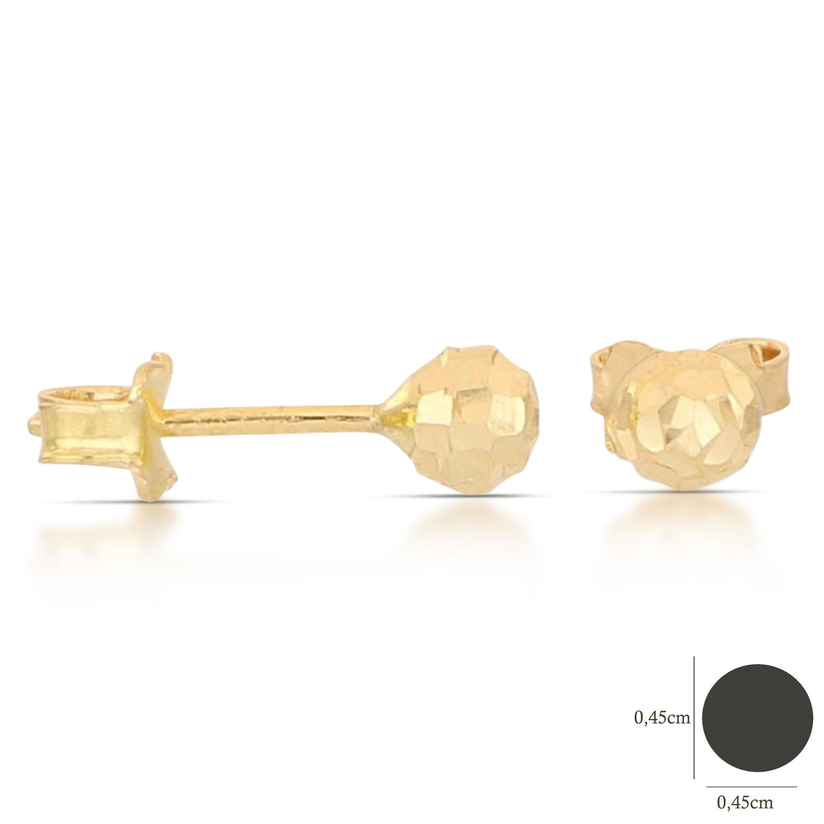 Orecchini sfera sfaccettata Ø 4,5mm