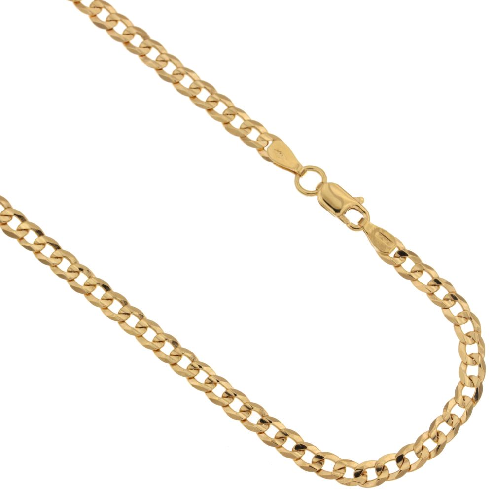 Catena grumetta piena oro giallo 18kt 4mm