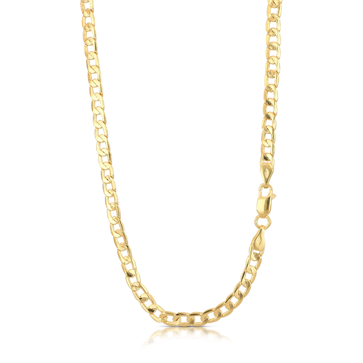 Catena grumetta piatta vuota oro giallo 18kt 4mm