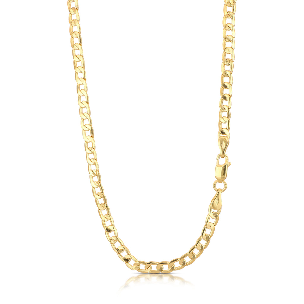 Catena grumetta piatta vuota oro giallo 18kt 4mm 60cm