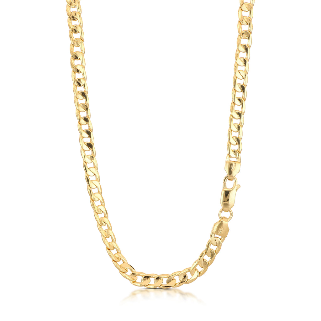 Catena grumetta piatta vuota oro giallo 18kt 5mm 60cm