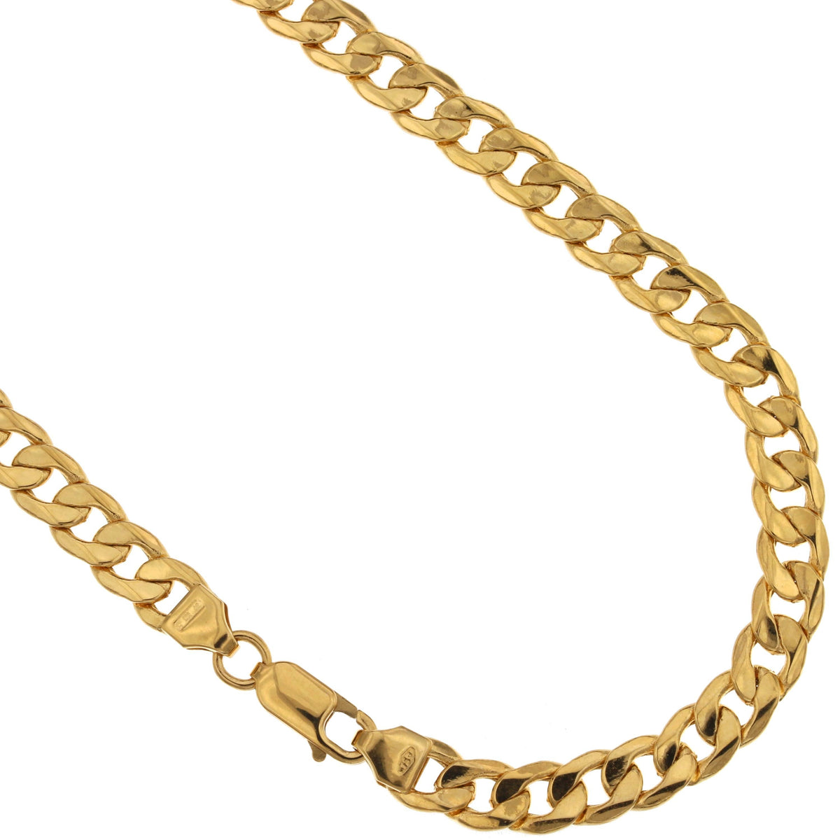 Catena grumetta piatta vuota oro giallo 18kt 6mm 60cm