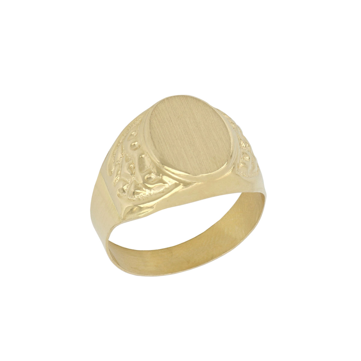 Anello uomo a sigillo ovale satinato oro giallo 18kt