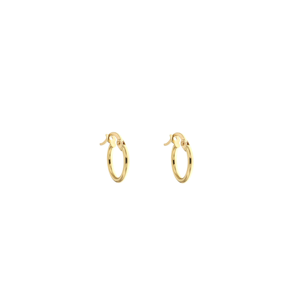 Orecchini a cerchio canna tonda 1,5mm oro giallo 18kt Ø 0,8cm