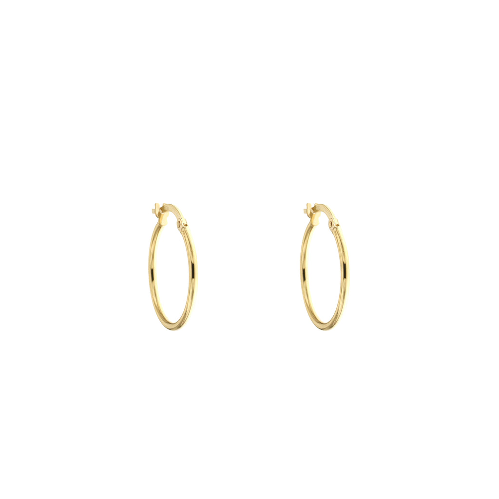 Orecchini a cerchio canna tonda 1,5mm oro giallo 18kt Ø 1,5cm