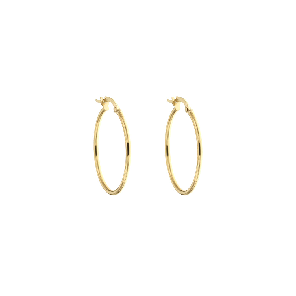 Orecchini a cerchio canna tonda 1,5mm oro giallo 18kt Ø 2cm