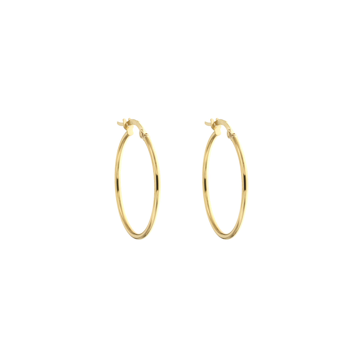 Orecchini a cerchio canna tonda 1,5mm oro giallo 18kt Ø 2cm
