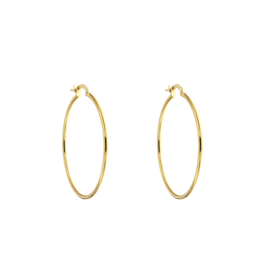 Orecchini a cerchio canna tonda 1,5mm oro giallo 18kt Ø 3cm