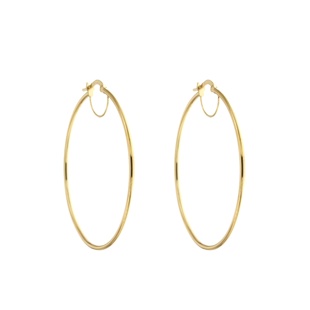 Orecchini a cerchio canna tonda 1,5mm oro giallo 18kt Ø 4cm