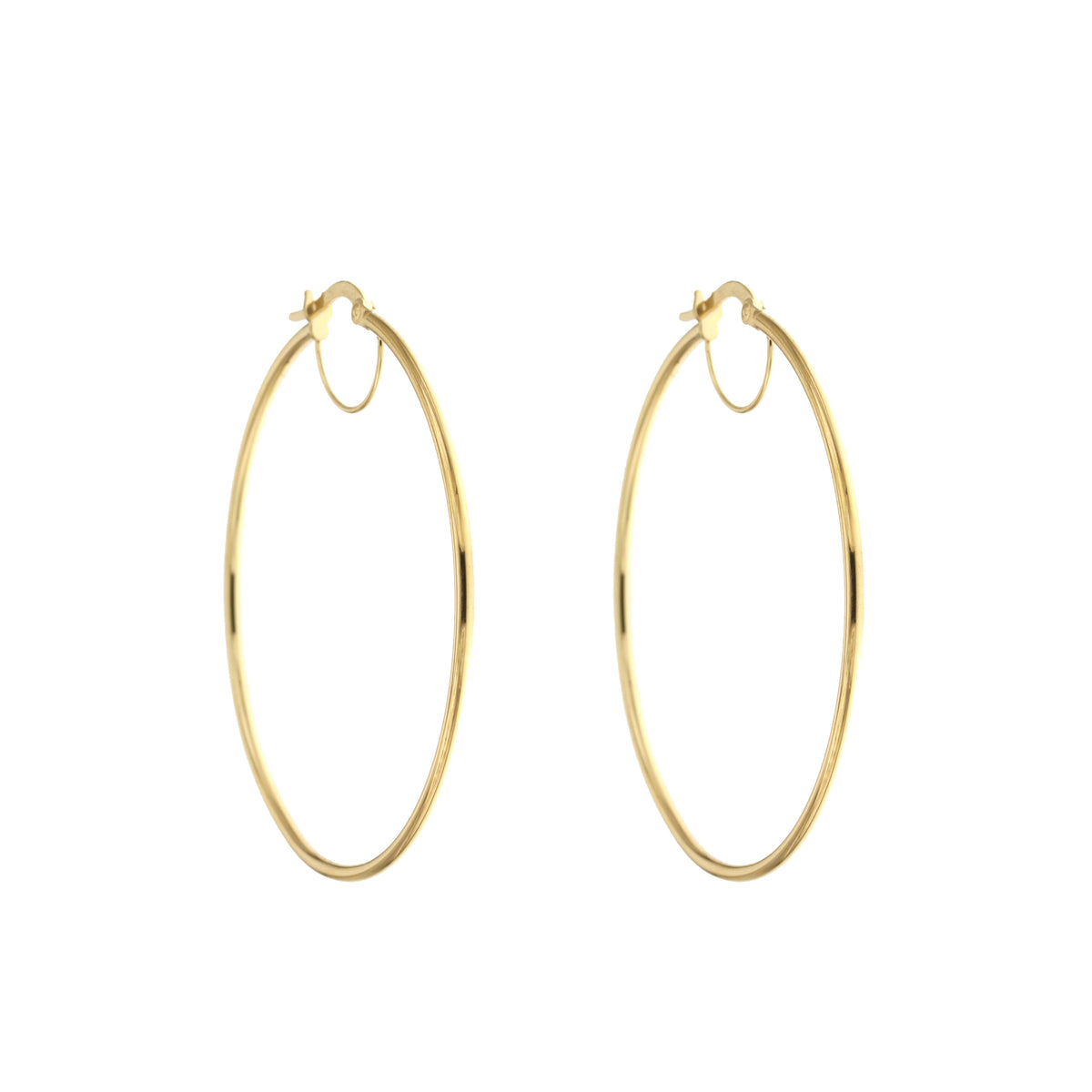 Orecchini a cerchio canna tonda 1,5mm oro giallo 18kt Ø 4cm