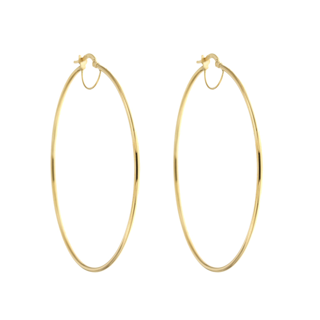 Orecchini a cerchio canna tonda 1,5mm oro giallo 18kt Ø 5cm