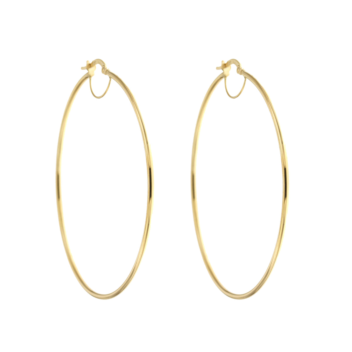 Orecchini a cerchio canna tonda 1,5mm oro giallo 18kt Ø 5cm
