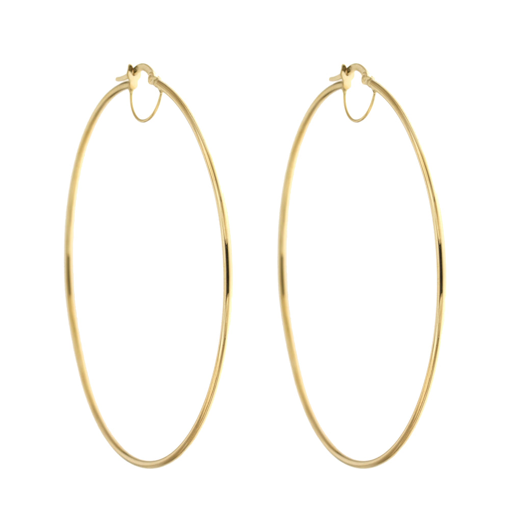 Orecchini a cerchio canna tonda 1,5mm oro giallo 18kt Ø 6cm