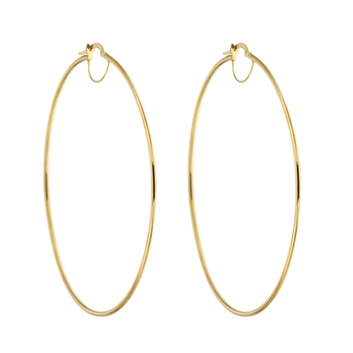 Orecchini a cerchio canna tonda 1,5mm oro giallo 18kt Ø 6cm