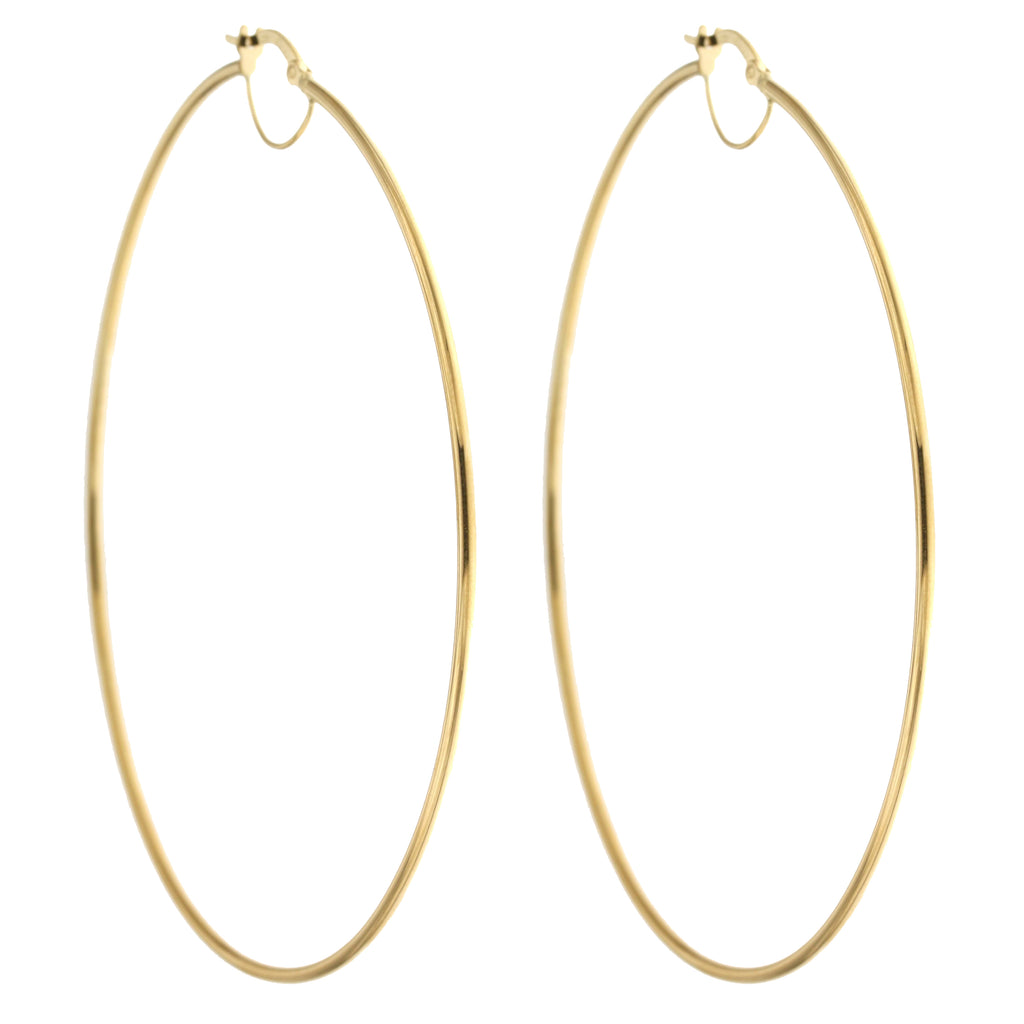 Orecchini a cerchio canna tonda 1,5mm oro giallo 18kt Ø 7cm