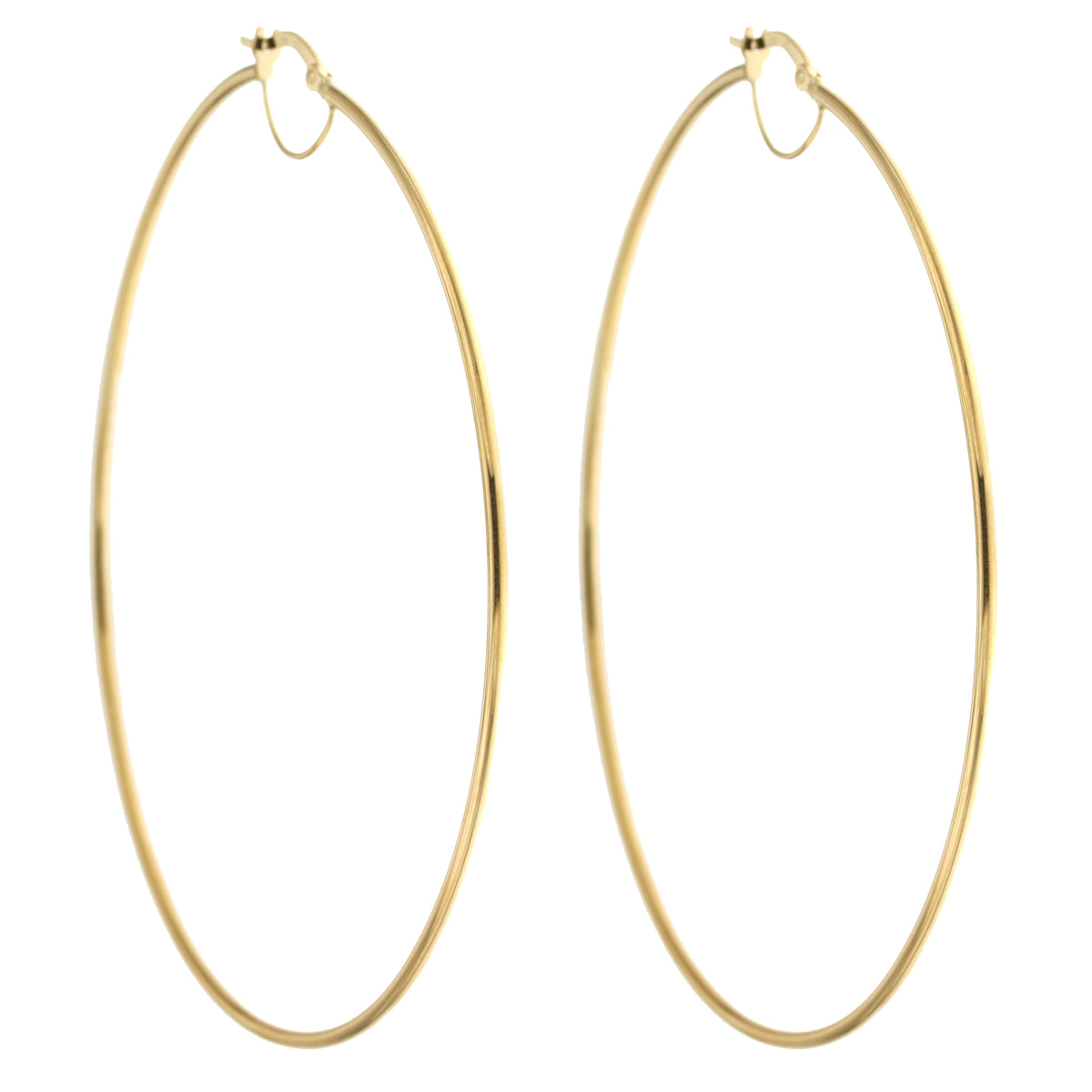 Orecchini a cerchio canna tonda 1,5mm oro giallo 18kt Ø 7cm